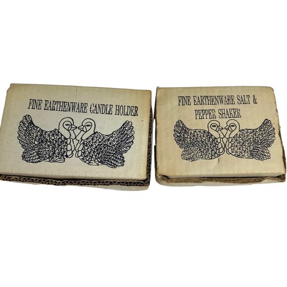 Vintage White Ceramic Thanksgiving Turkey Salt Pepper Shaker Candle Holders - Picture 4 of 4